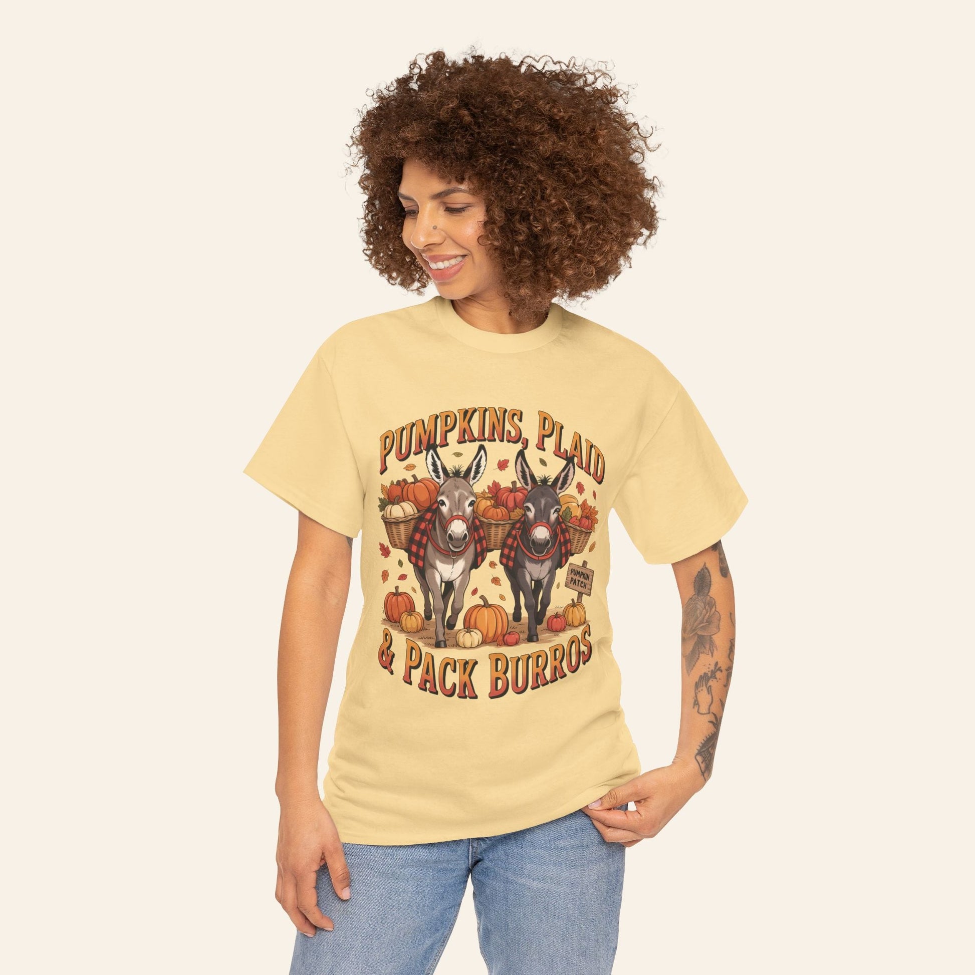 T-Shirt Pumpkins, Plaid, & Pack Burros Unisex Tee