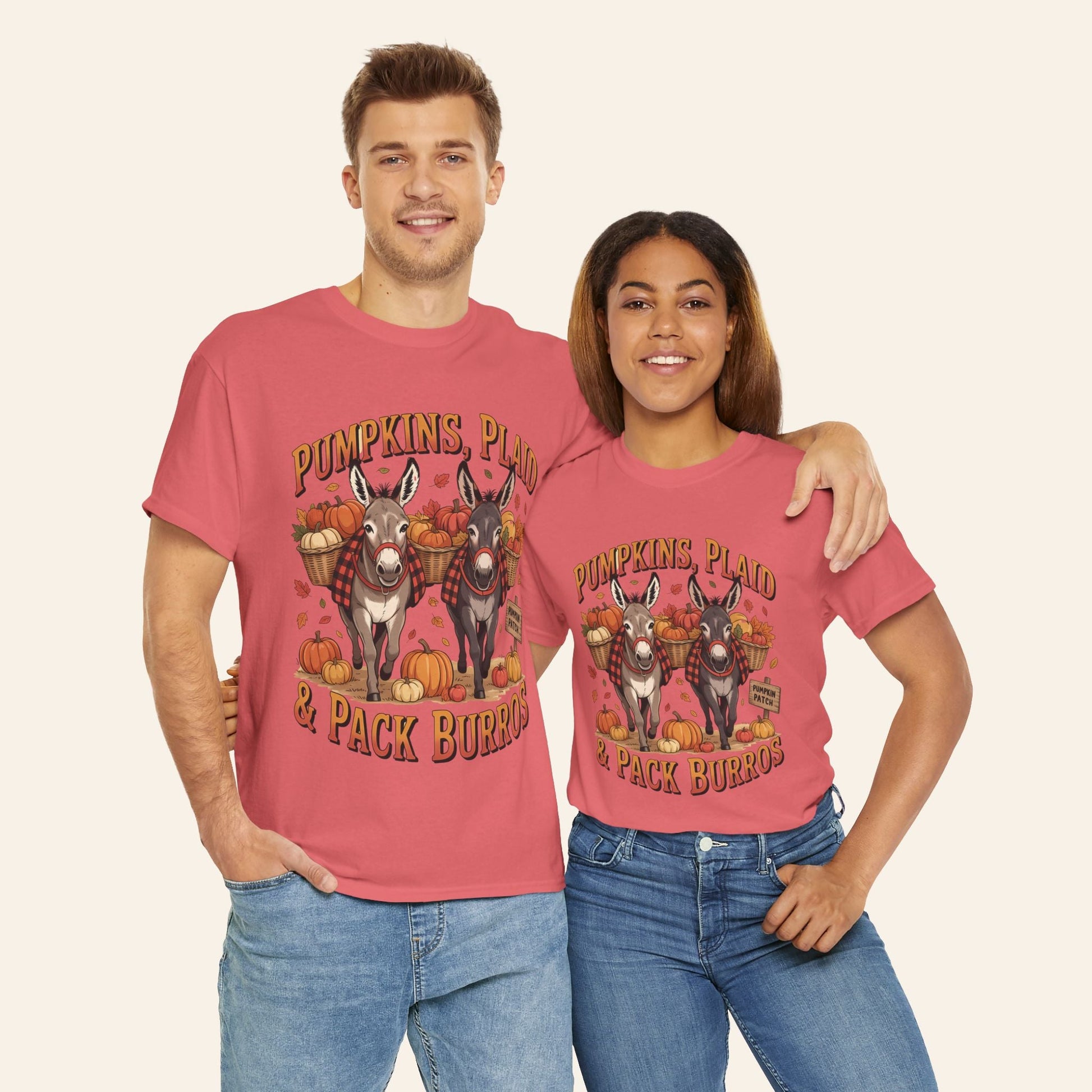 T-Shirt Pumpkins, Plaid, & Pack Burros Unisex Tee