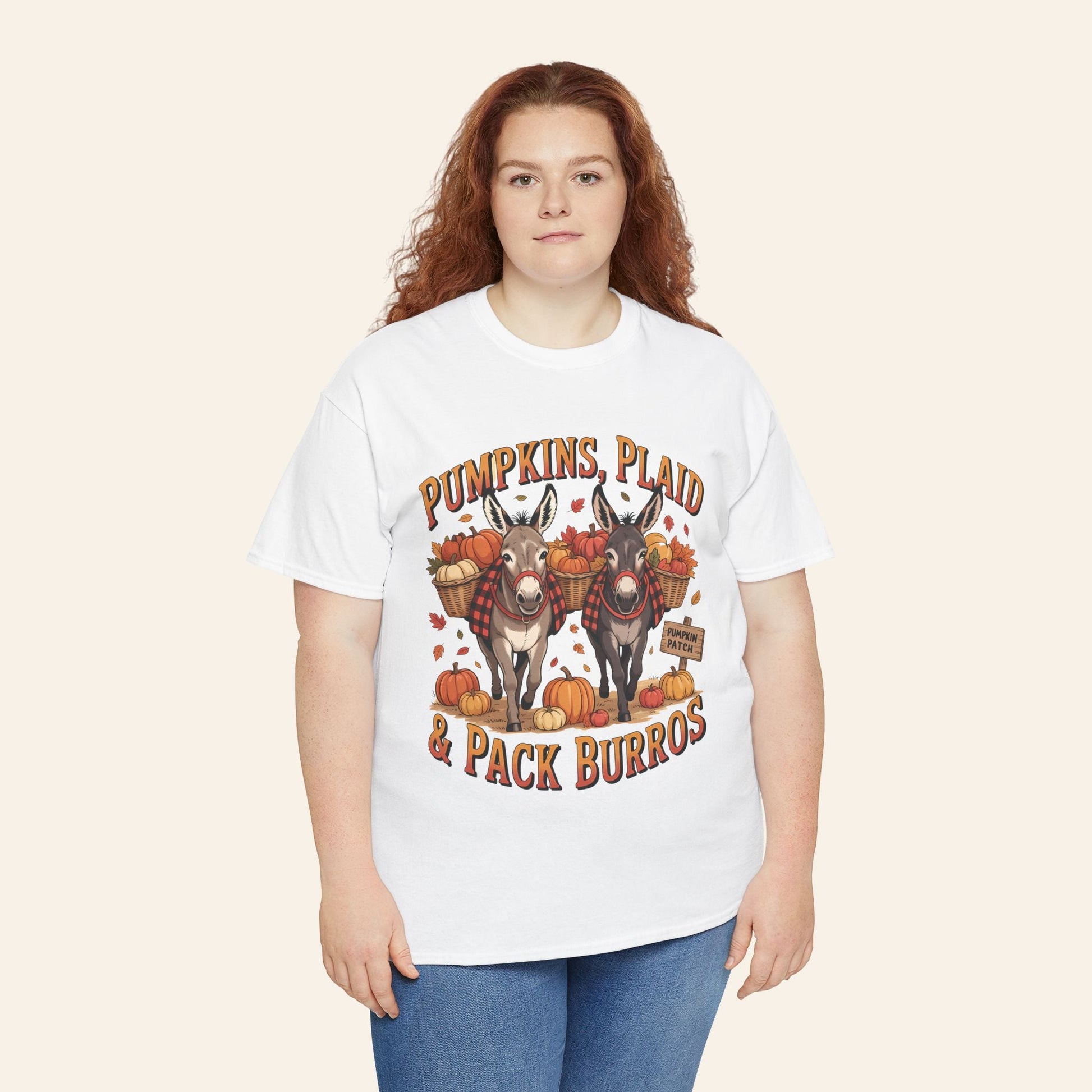 T-Shirt Pumpkins, Plaid, & Pack Burros Unisex Tee
