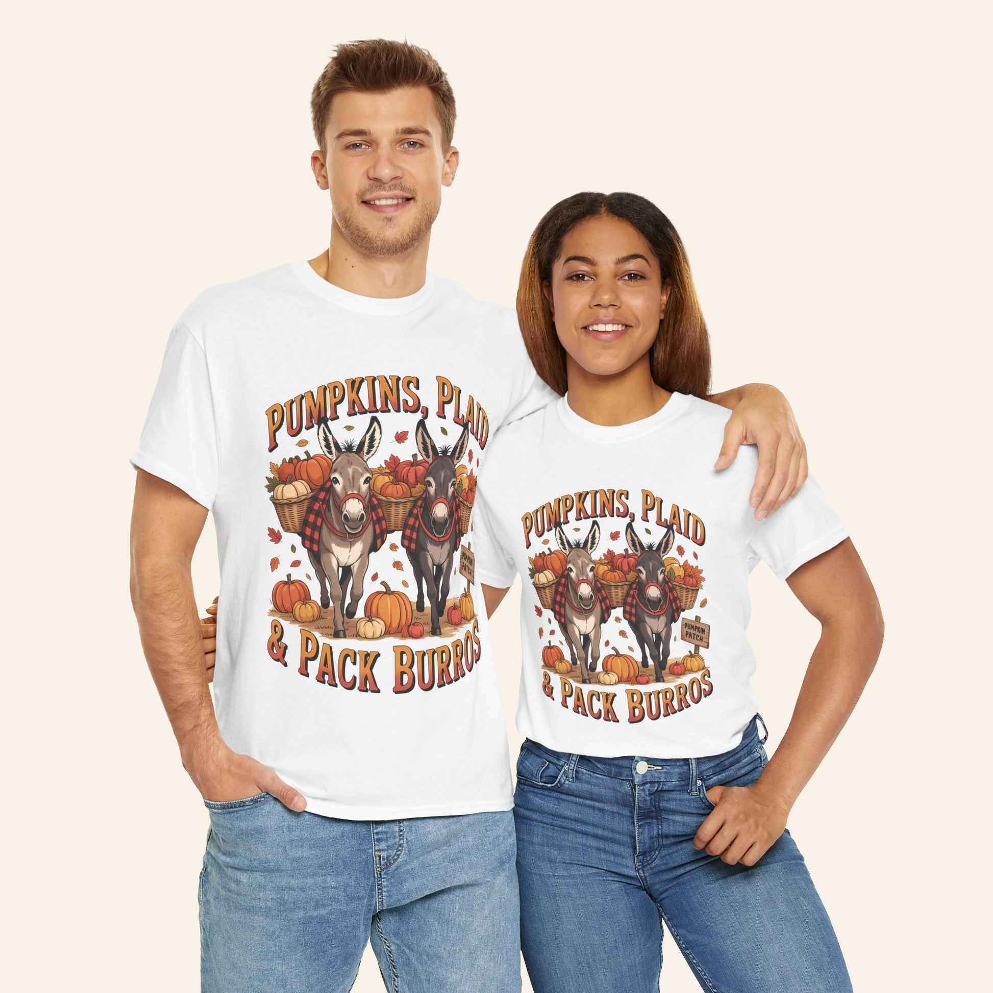 T-Shirt Pumpkins, Plaid, & Pack Burros Unisex Tee