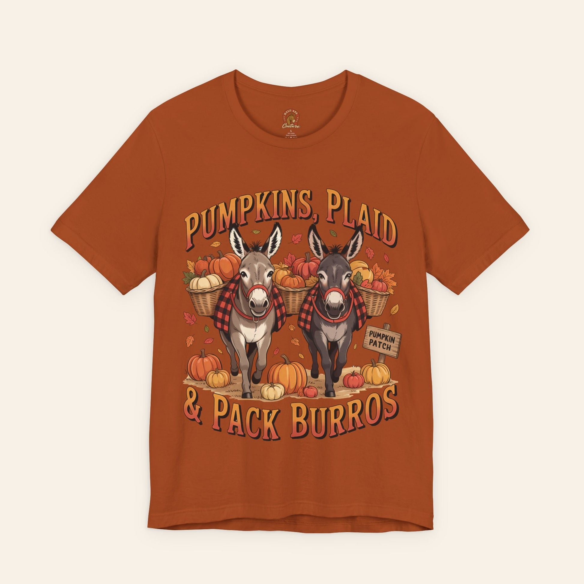 T-Shirt Pumpkins, Plaid & Pack Burros Unisex T-Shirt Autumn / S