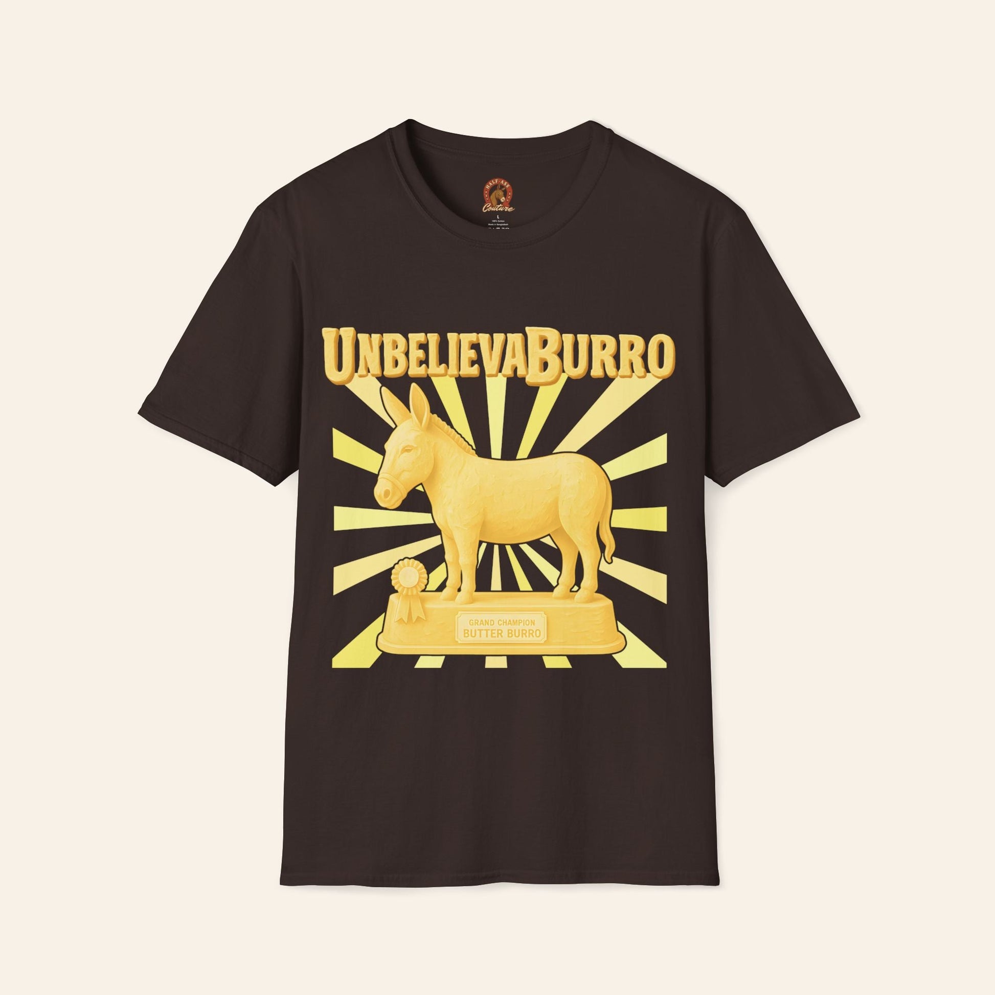 T-Shirt UnbelievaBurro T-Shirt – County Fair Butter Donkey Tee for Animal Lovers Dark Chocolate / S