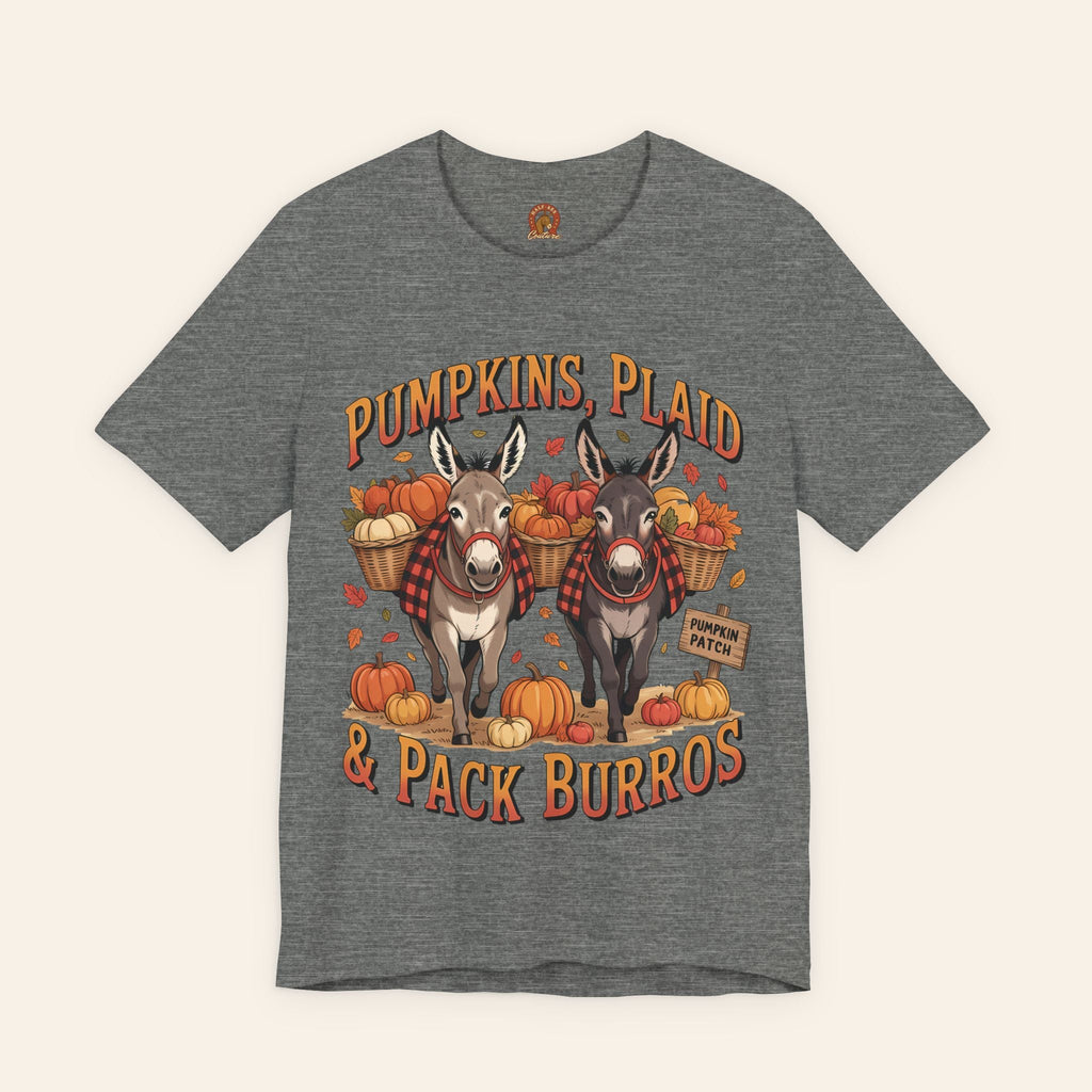 T-Shirt Pumpkins, Plaid & Pack Burros Unisex T-Shirt Deep Heather / S